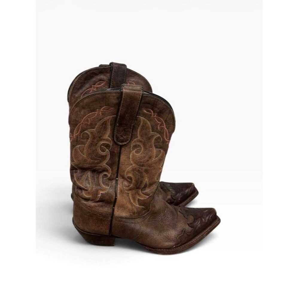 Tony Lama Vaquero Brown Leather Cowgirl Western Boots Size 8B